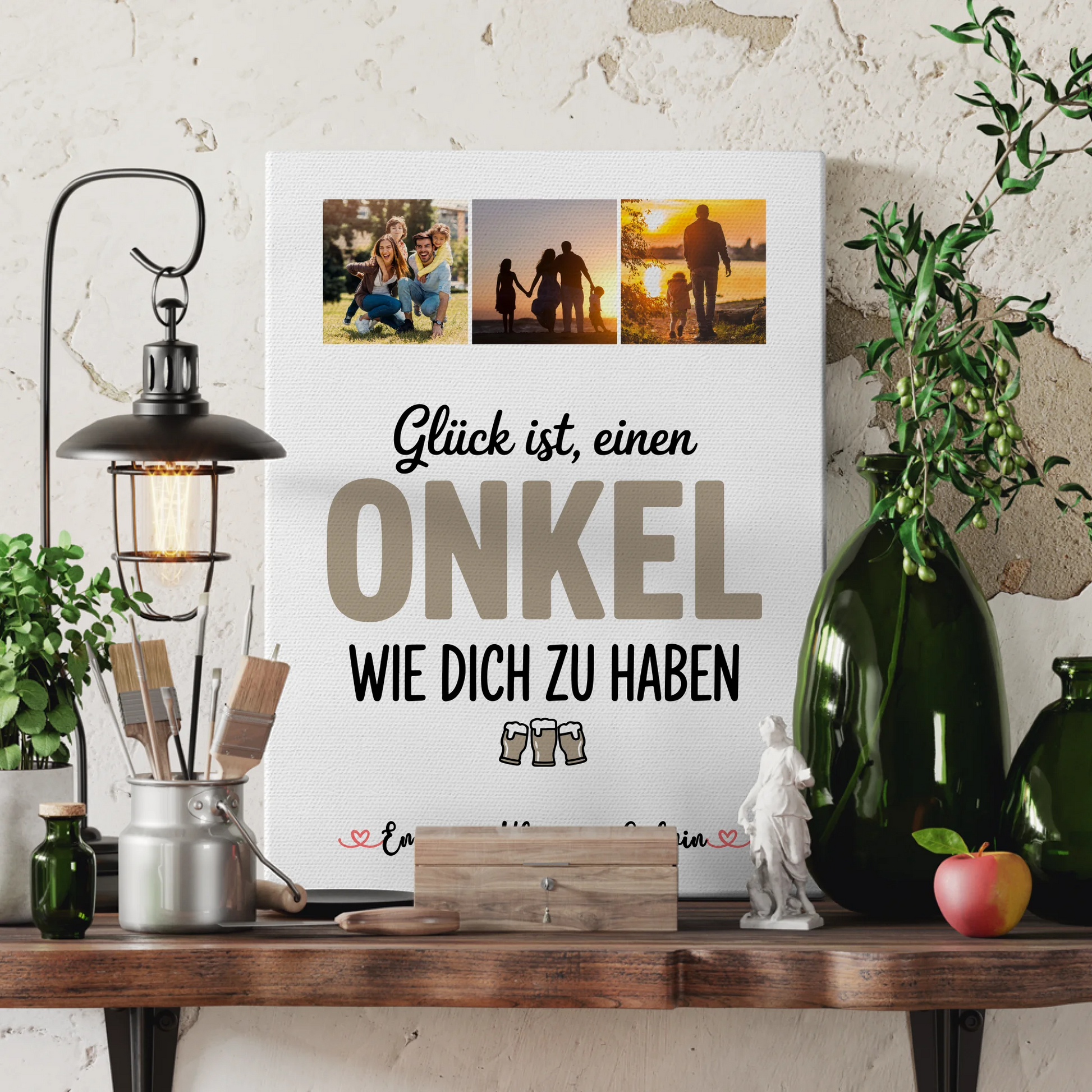 Leinwand Wandbild Fotocollage Onkel Glück Ist einen Onkel Wie Dich Zu Haben personalisiert 3