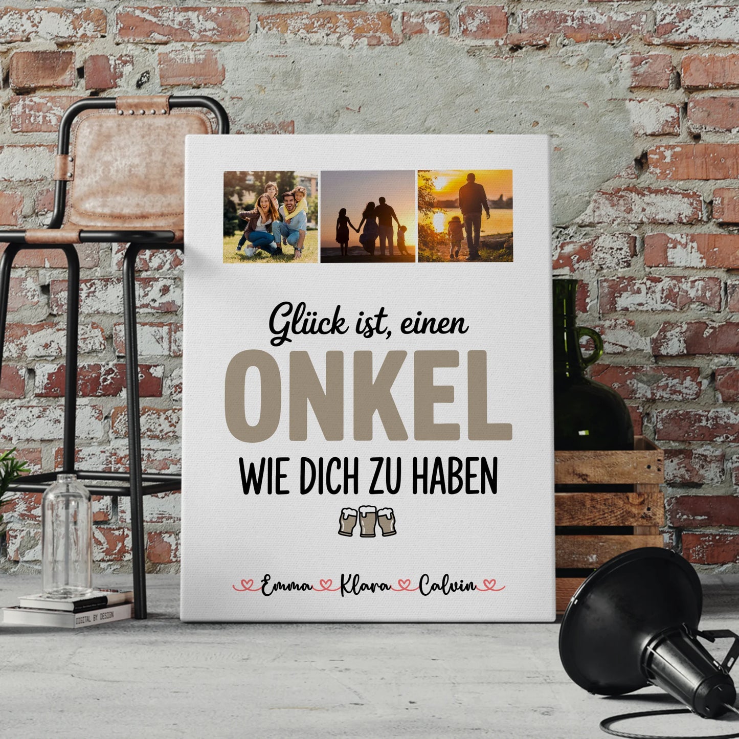 Leinwand Wandbild Fotocollage Onkel Glück Ist einen Onkel Wie Dich Zu Haben personalisiert 4