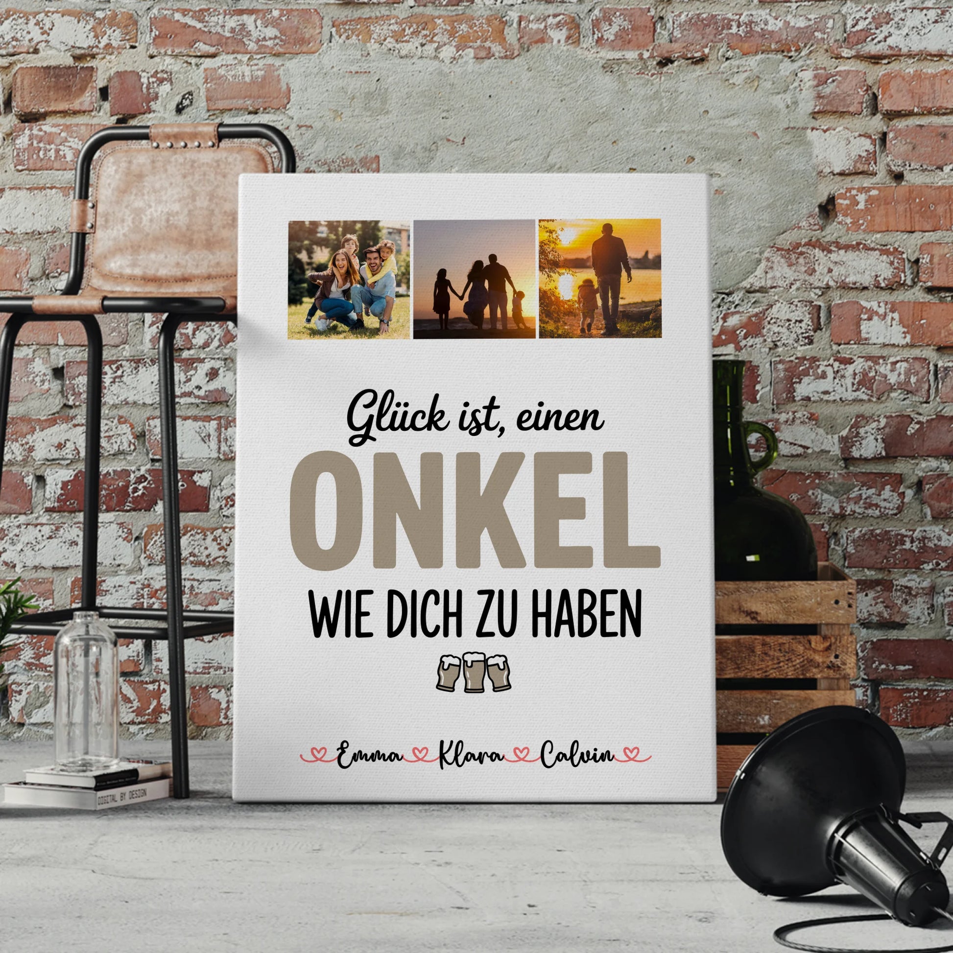 Leinwand Wandbild Fotocollage Onkel Glück Ist einen Onkel Wie Dich Zu Haben personalisiert 4