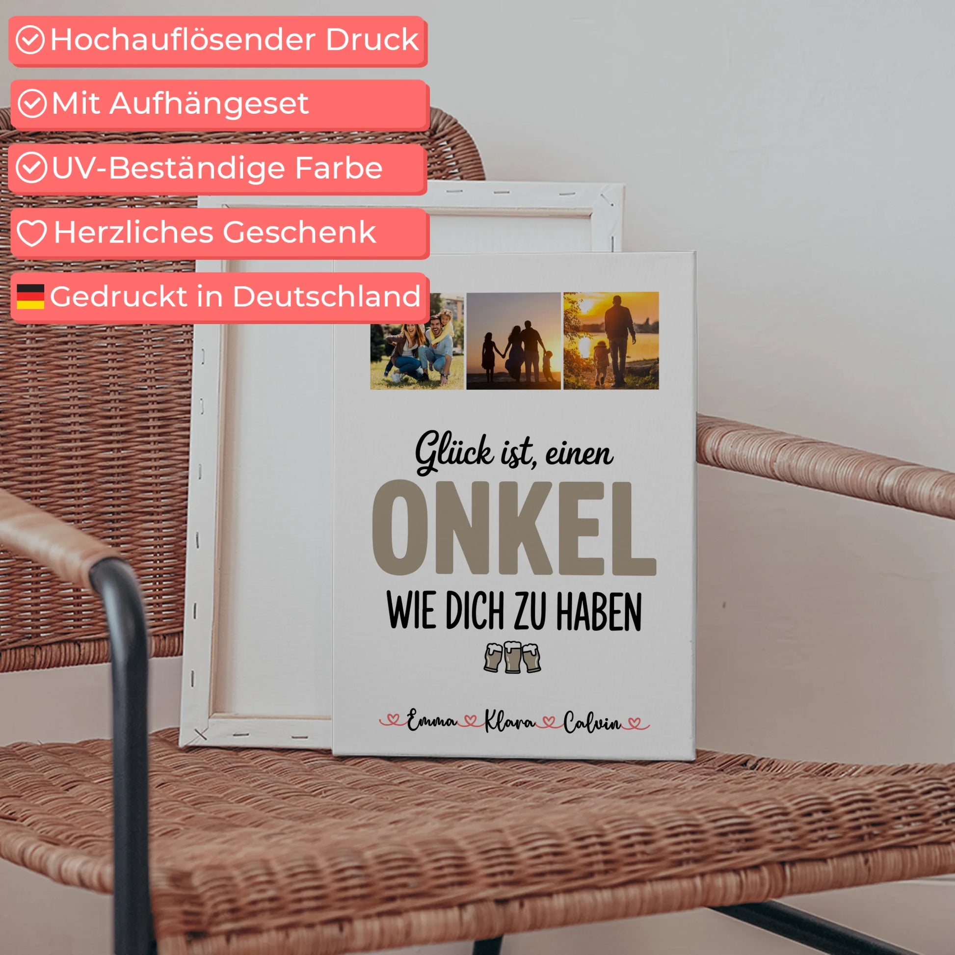 Leinwand Wandbild Fotocollage Onkel Glück Ist einen Onkel Wie Dich Zu Haben personalisiert 5