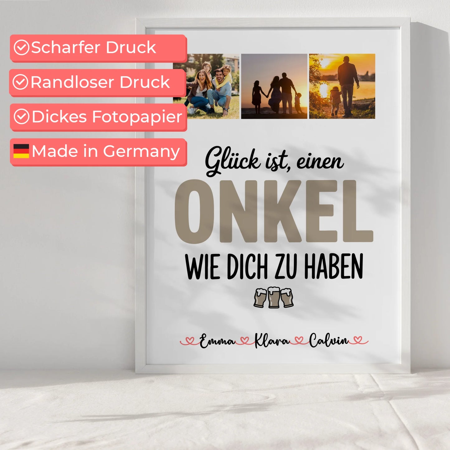 Wandbild Fotocollage Fotocollage Onkel Glück Ist einen Onkel Wie Dich Zu Haben Geschenk