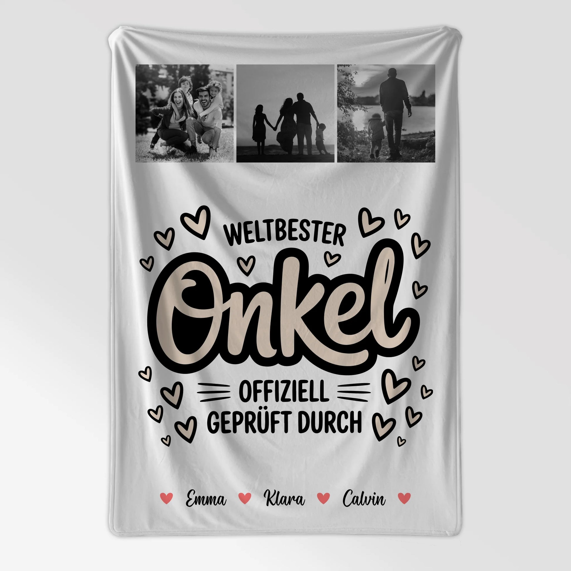 Kuscheldecke Mit Namen Und Motiv Fotocollage Für Onkel Weltbester Onkel Offiziell Geprüft Durch 7