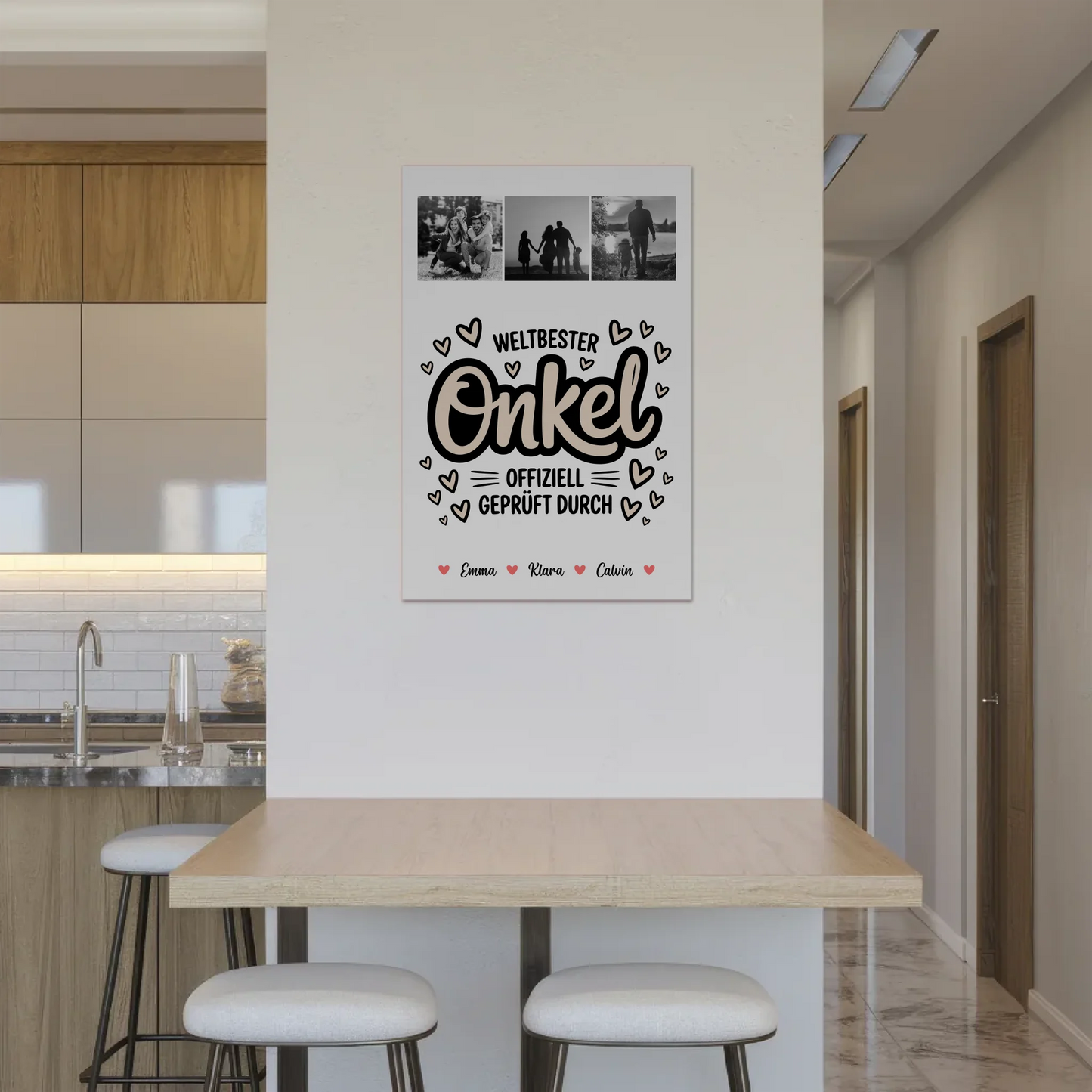 Magnetposter Fotoboard Fotocollage für Onkel Weltbester Onkel Offiziell Geprüft Durch 2