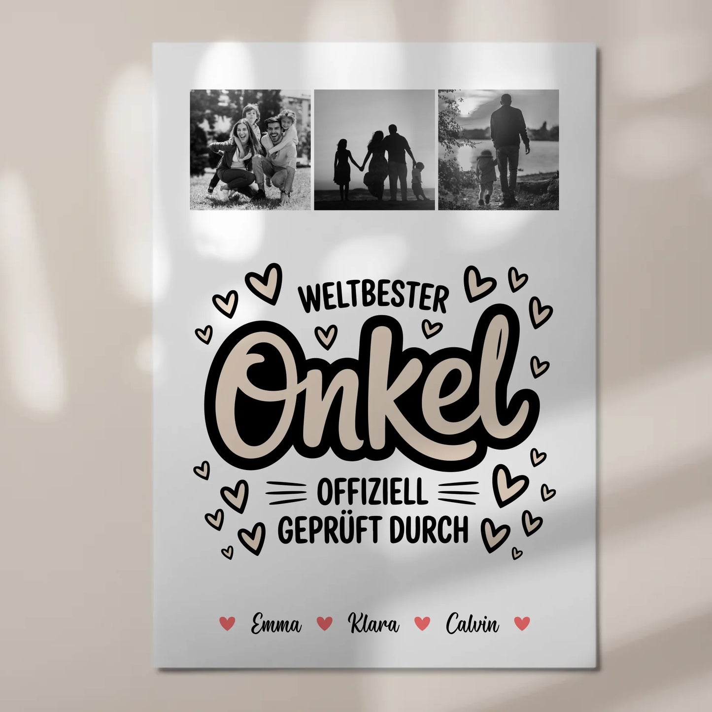 Magnetposter Fotoboard Fotocollage für Onkel Weltbester Onkel Offiziell Geprüft Durch 7