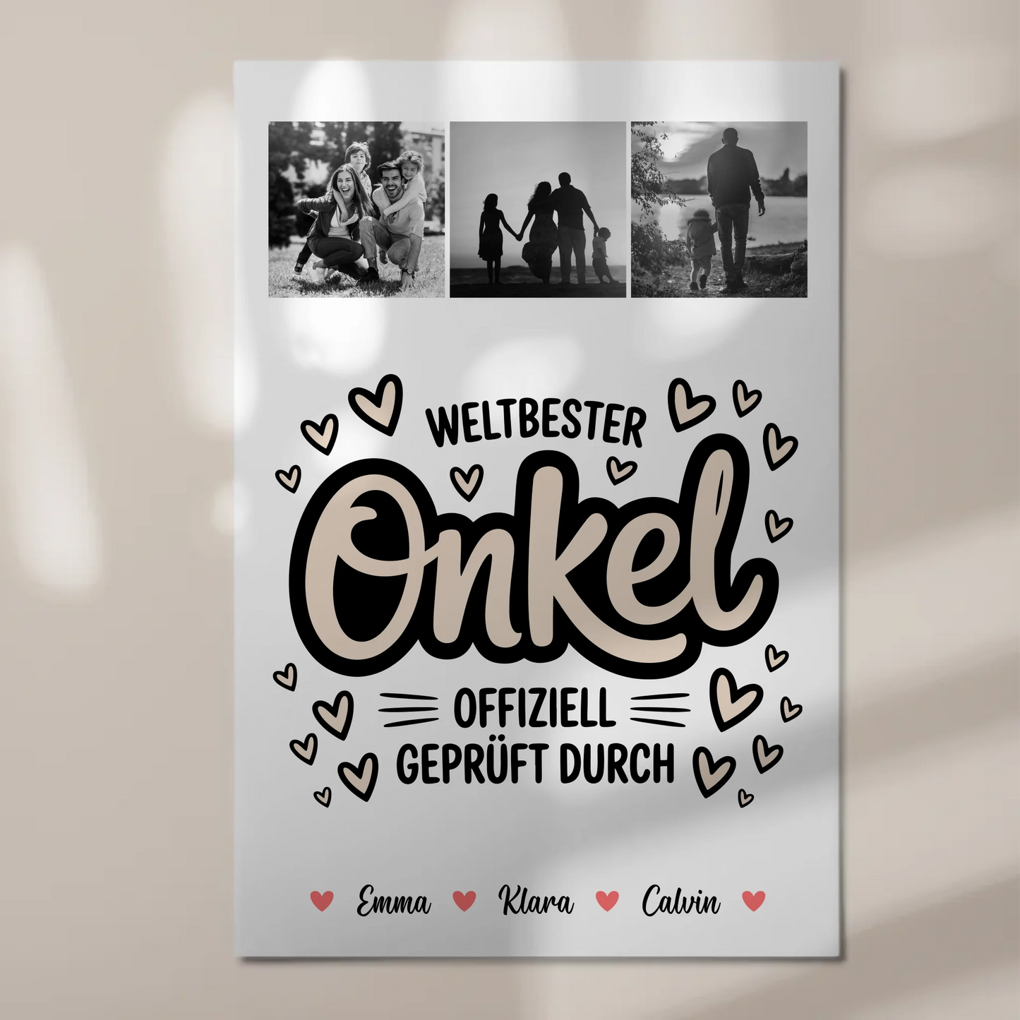 Magnetposter Fotoboard Fotocollage für Onkel Weltbester Onkel Offiziell Geprüft Durch