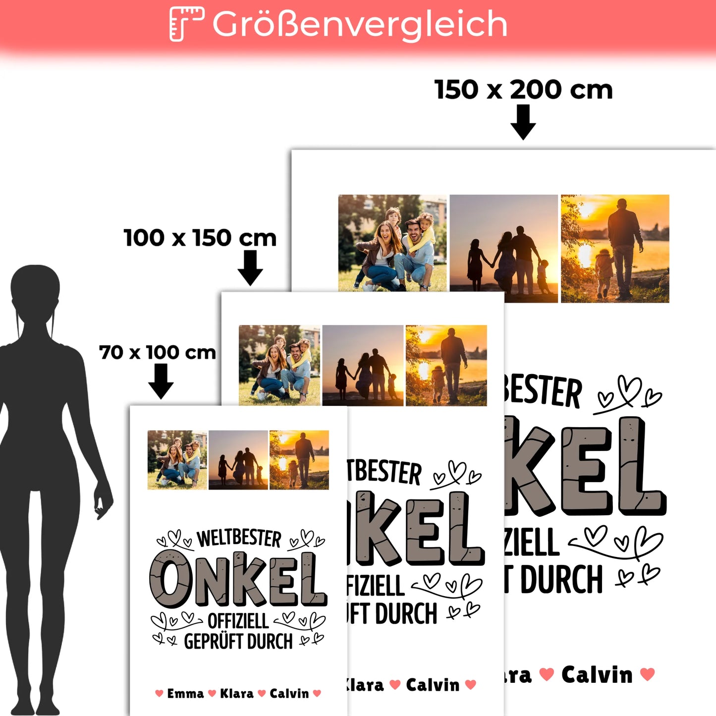 Personalisierte Kuscheldecke Mit Namen Onkel Fotocollage Weltbester Onkel Offiziell Geprüft Durch 5