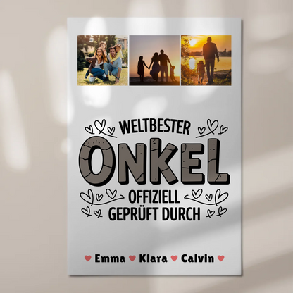 Fotoboard Magnet Wandbild Weltbester Onkel Offiziell Geprüft Durch Personalisiertes Geschenk 1