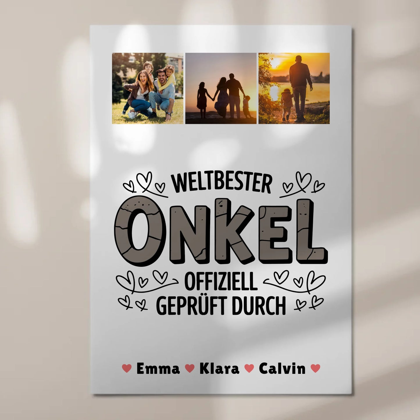 Fotoboard Magnet Wandbild Weltbester Onkel Offiziell Geprüft Durch Personalisiertes Geschenk 7