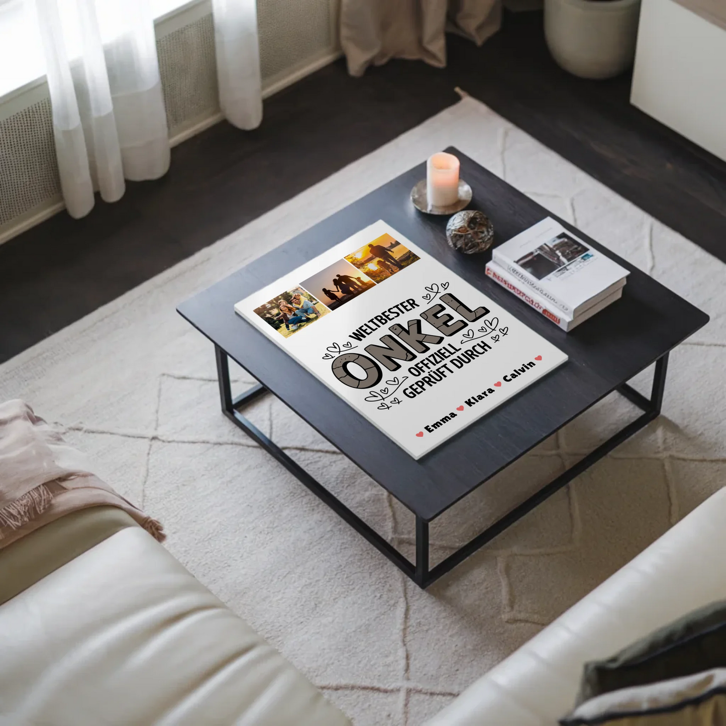 Fotoboard Magnet Wandbild Weltbester Onkel Offiziell Geprüft Durch Personalisiertes Geschenk