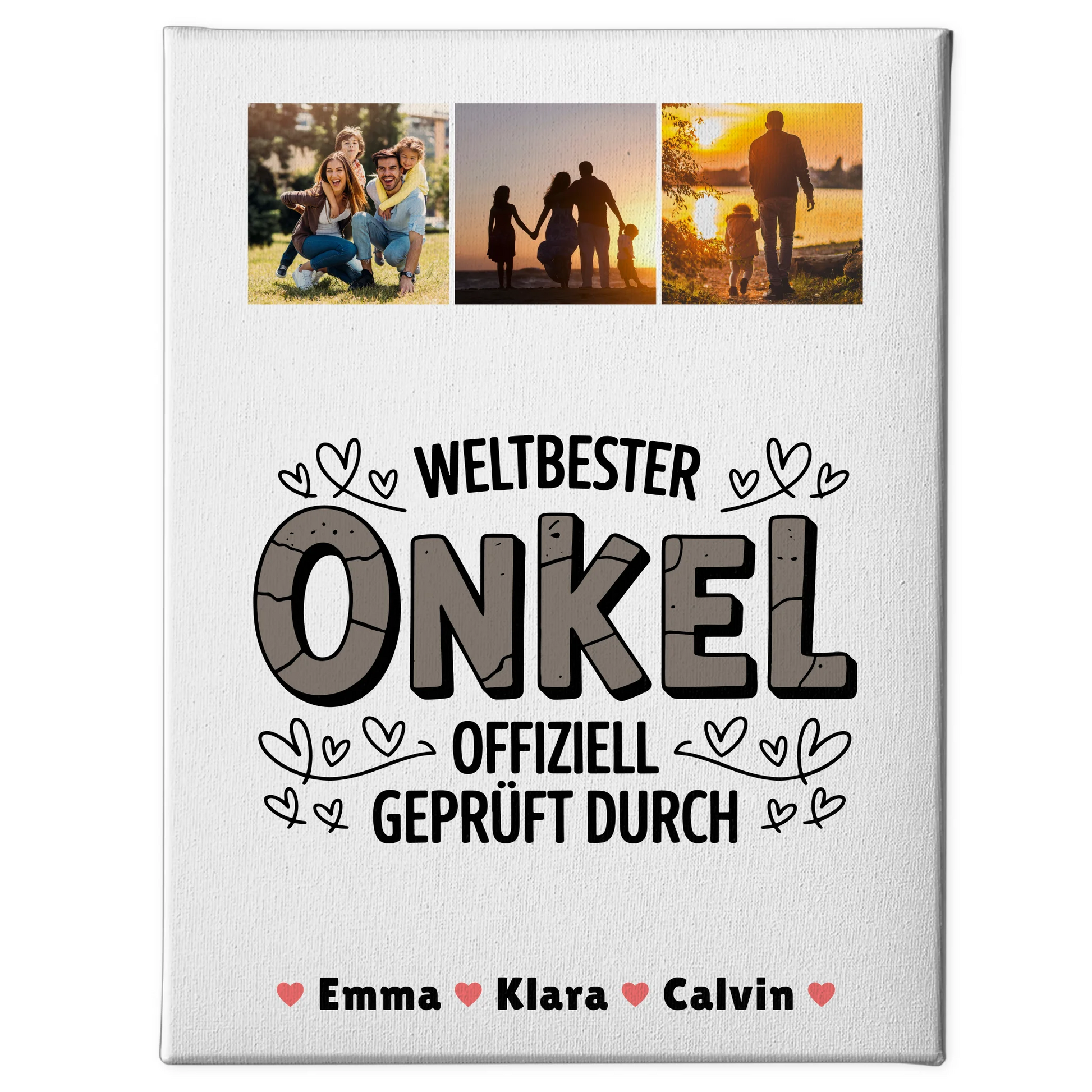 Leinwand Personalisiert Onkel Fotocollage Weltbester Onkel Offiziell Geprüft Durch 1