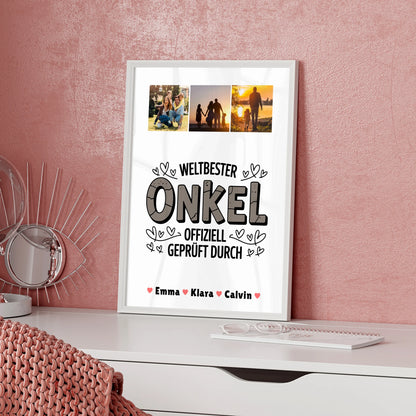 Foto Collage Poster Erstellen Weltbester Onkel Offiziell Geprüft Durch Onkel Geschenk