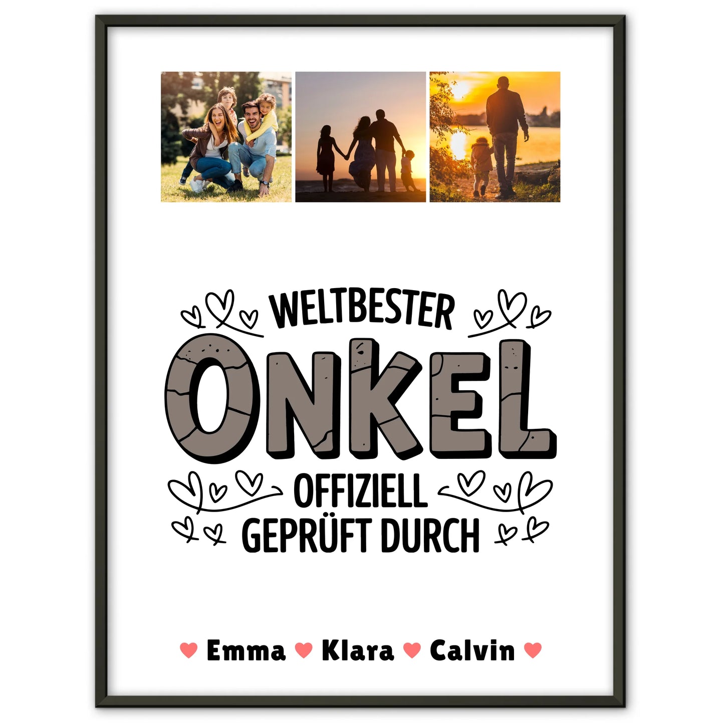 Foto Collage Poster Erstellen Weltbester Onkel Offiziell Geprüft Durch Onkel Geschenk