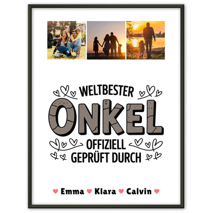 Foto Collage Poster Erstellen Weltbester Onkel Offiziell Geprüft Durch Onkel Geschenk