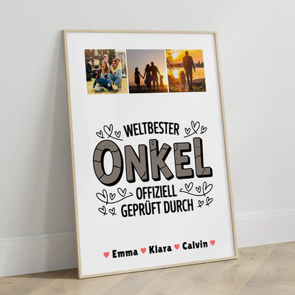 Foto Collage Poster Erstellen Weltbester Onkel Offiziell Geprüft Durch Onkel Geschenk