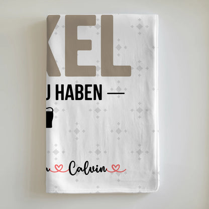 Personalisierte Kuscheldecke mit Namen und Motiv - Fotocollage Geschenk für Onkel - Glück, einen Onkel wie dich zu haben 6