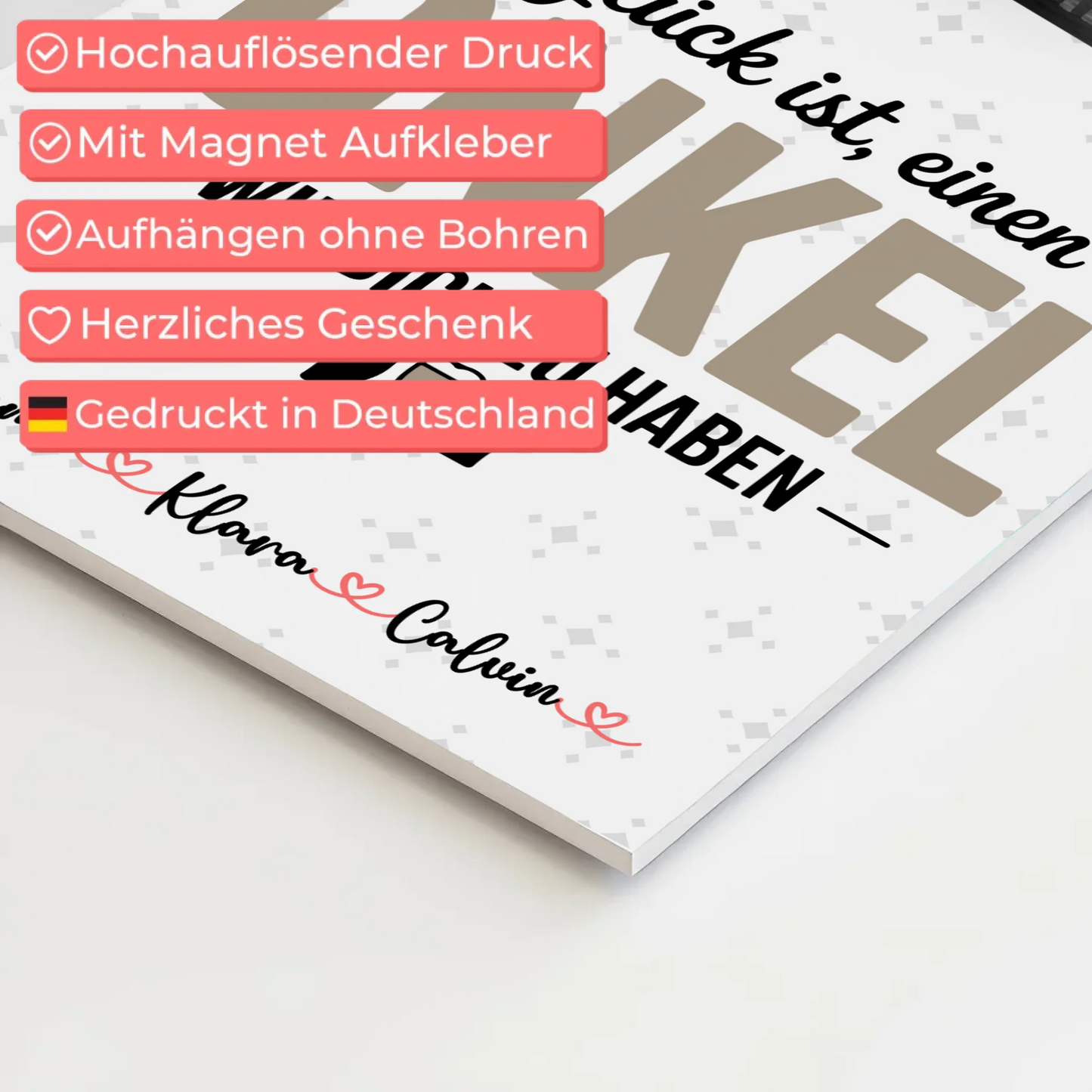 Personalisiertes Fotoboard Poster Magnetisch Geschenk für Onkel Glück Ist Einen Onkel Wie Dich Zu Haben 4