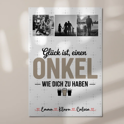 Personalisiertes Fotoboard Poster Magnetisch Geschenk für Onkel Glück Ist Einen Onkel Wie Dich Zu Haben