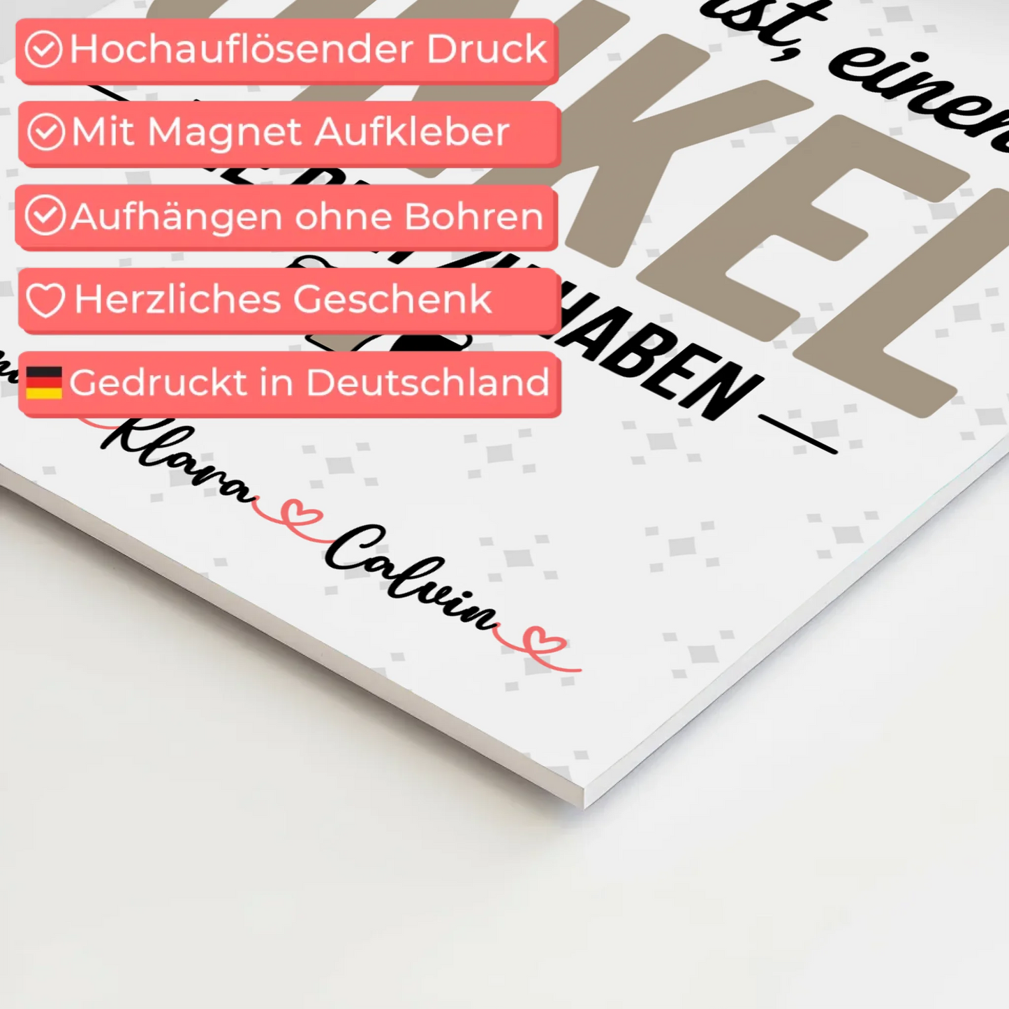 Personalisiertes Fotoboard Poster Magnetisch Geschenk für Onkel Glück Ist Einen Onkel Wie Dich Zu Haben