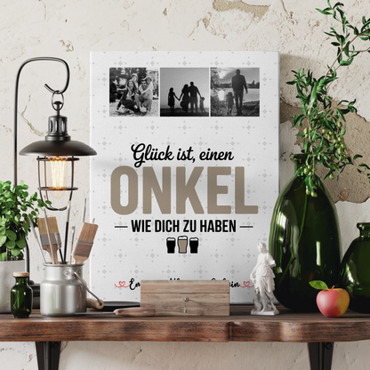 Leinwand Wandbild Geschenk Fotocollage Onkel Glück Ist einen Onkel Wie Dich Zu Haben 3