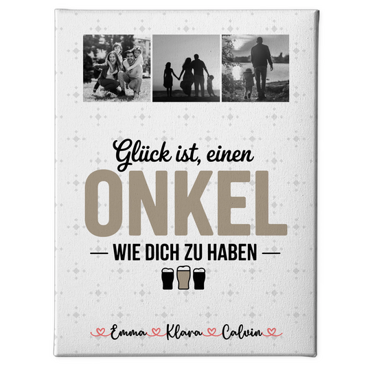 Leinwand Wandbild Geschenk Fotocollage Onkel Glück Ist einen Onkel Wie Dich Zu Haben 1