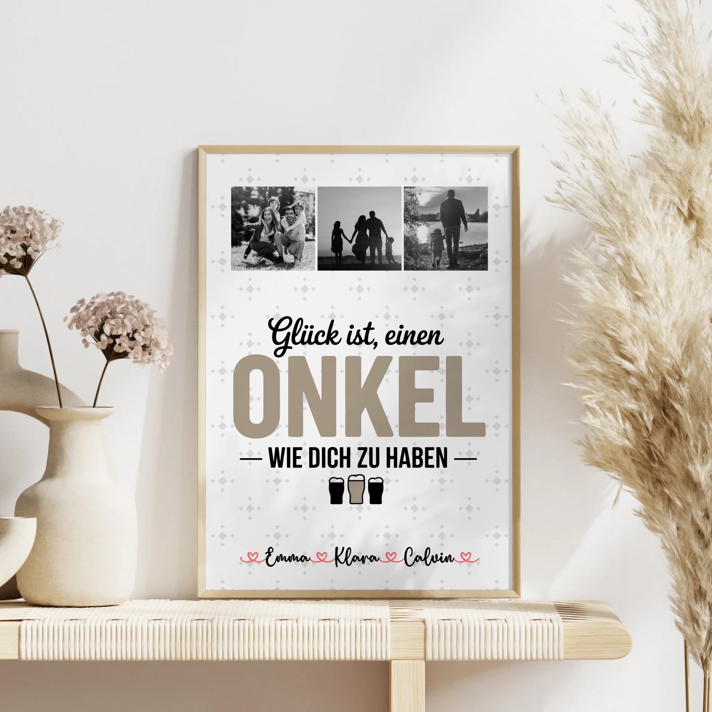 Wandbild Fotocollage Geschenk für Onkel Glück Ist Einen Onkel Wie Dich Zu Haben