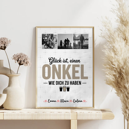 Wandbild Fotocollage Geschenk für Onkel Glück Ist Einen Onkel Wie Dich Zu Haben