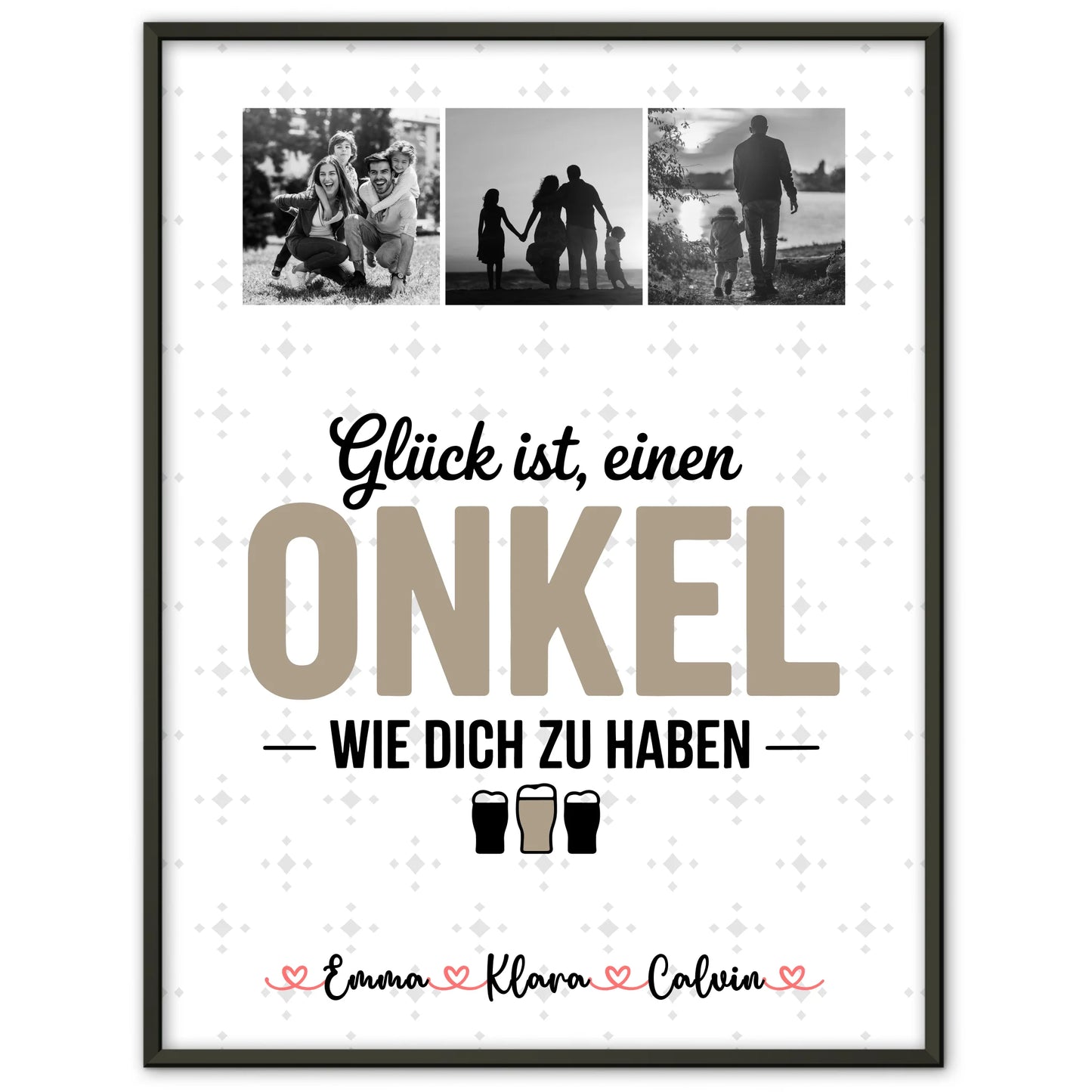 Wandbild Fotocollage Geschenk für Onkel Glück Ist Einen Onkel Wie Dich Zu Haben