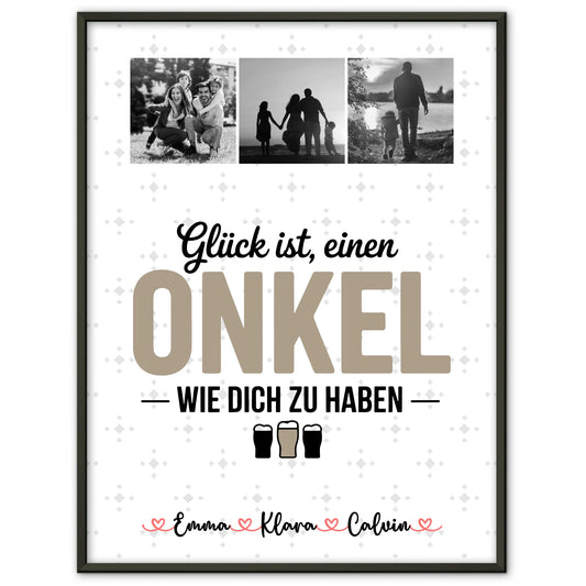 Wandbild Fotocollage Geschenk für Onkel Glück Ist Einen Onkel Wie Dich Zu Haben