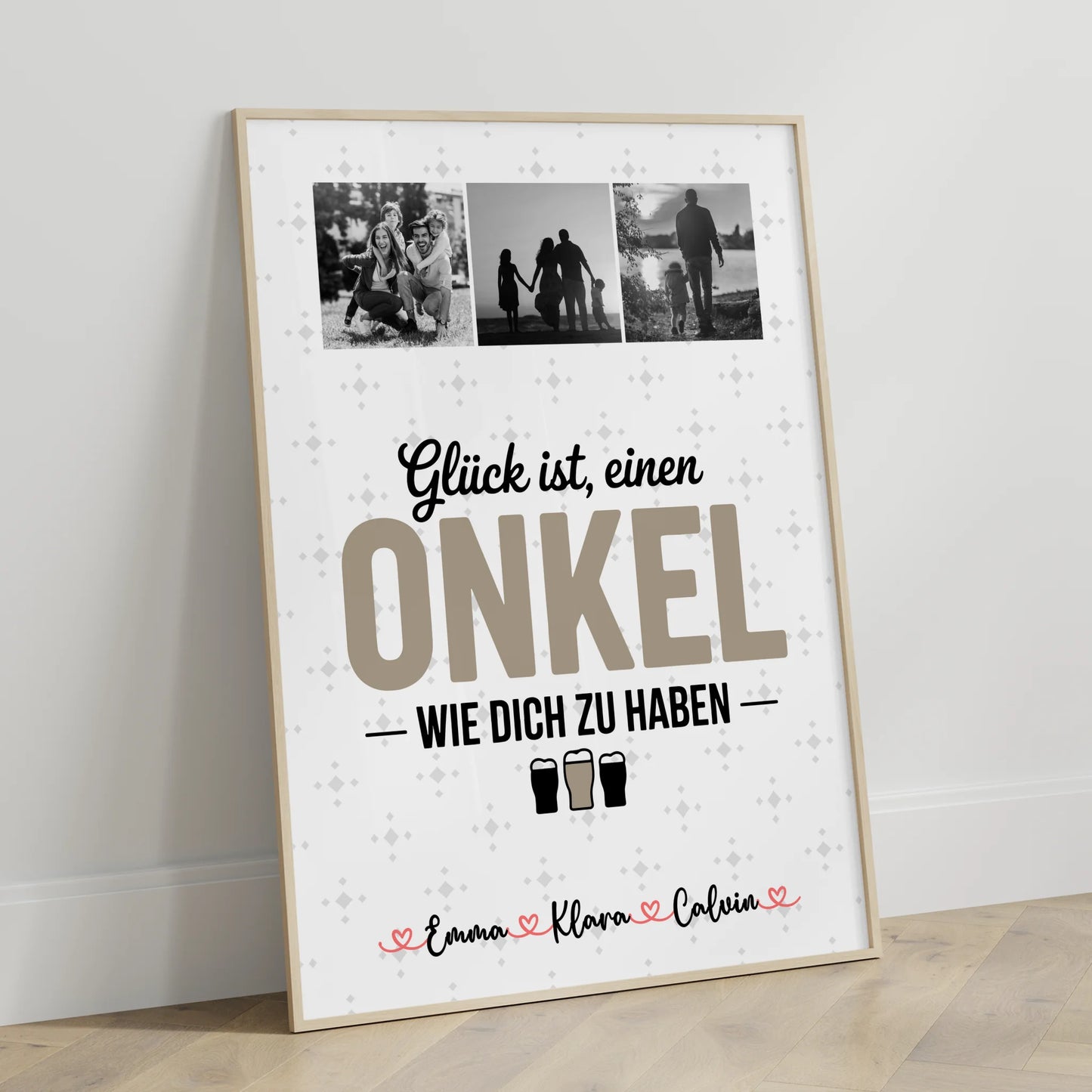 Wandbild Fotocollage Geschenk für Onkel Glück Ist Einen Onkel Wie Dich Zu Haben