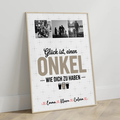 Wandbild Fotocollage Geschenk für Onkel Glück Ist Einen Onkel Wie Dich Zu Haben