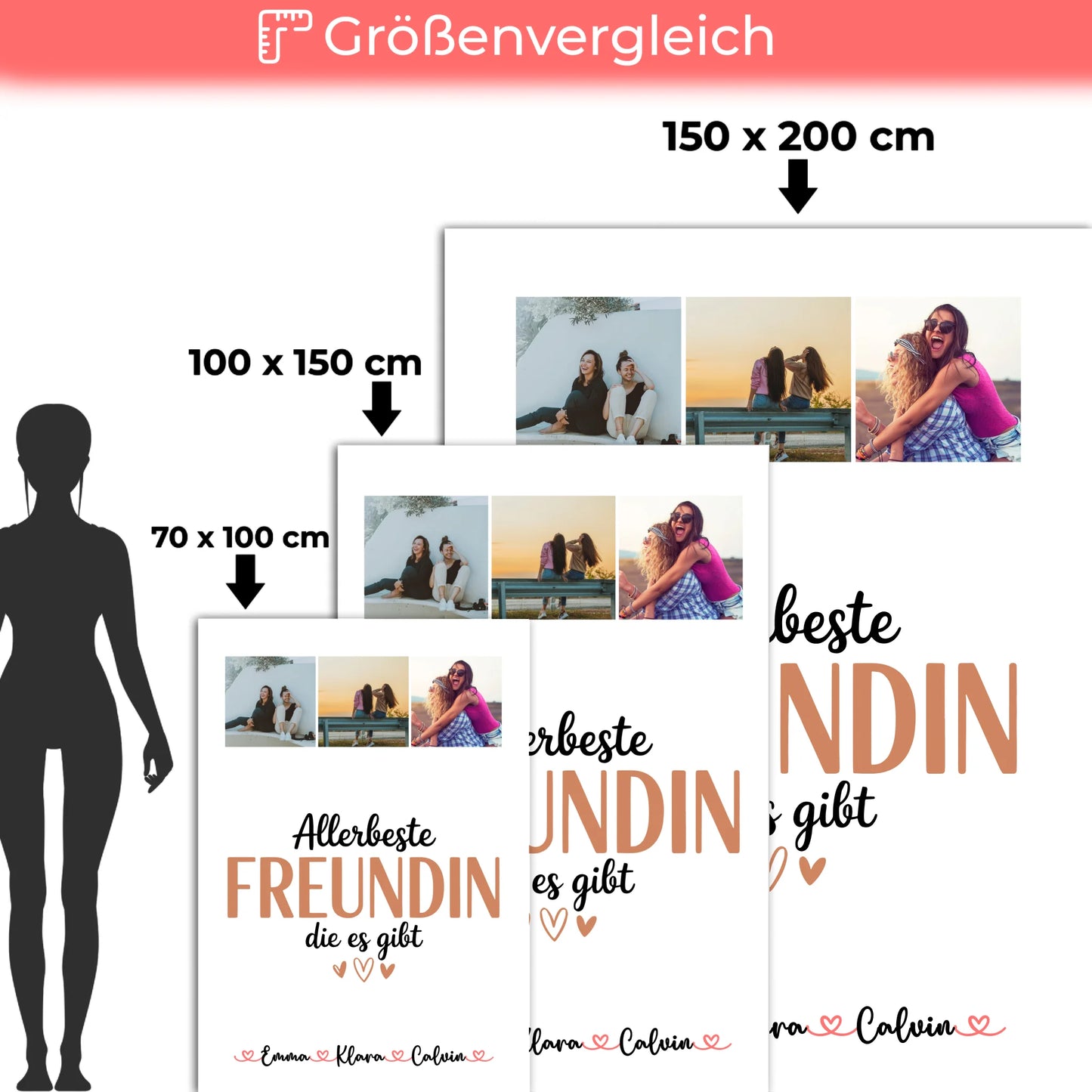 Personalisierte Decke Freundin Fotocollage Beste Freundin Allerbeste Freundin Die Es Gibt Geschenk 5