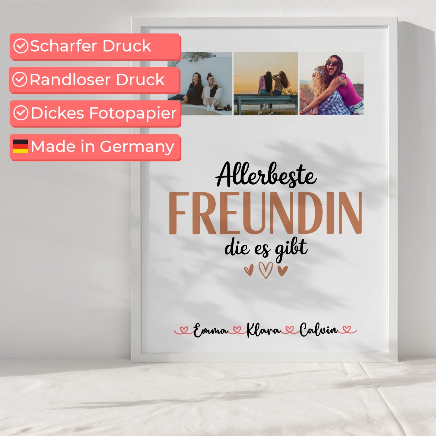 Personalisiertes Bild Beste Freundin Fotocollage Beste Freundin Allerbeste Freundin Die Es Gibt