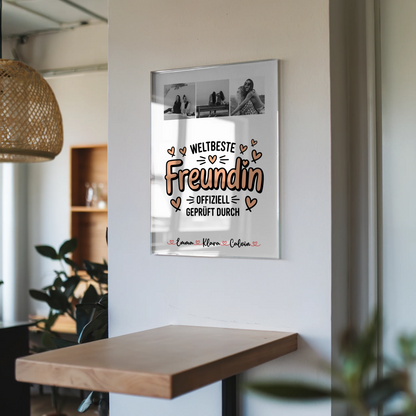 Freundinnen Bild Personalisiert Fotocollage für Beste Freundin Weltbeste Freundin Offiziell Geprüft Durch 6
