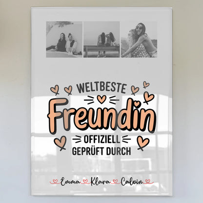 Freundinnen Bild Personalisiert Fotocollage für Beste Freundin Weltbeste Freundin Offiziell Geprüft Durch 1