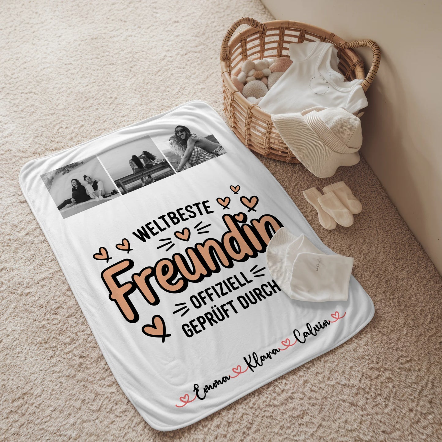 Decke beste Freundin personalisierte Fotocollage für Beste Freundin Weltbeste Freundin Offiziell geprüft durch 2