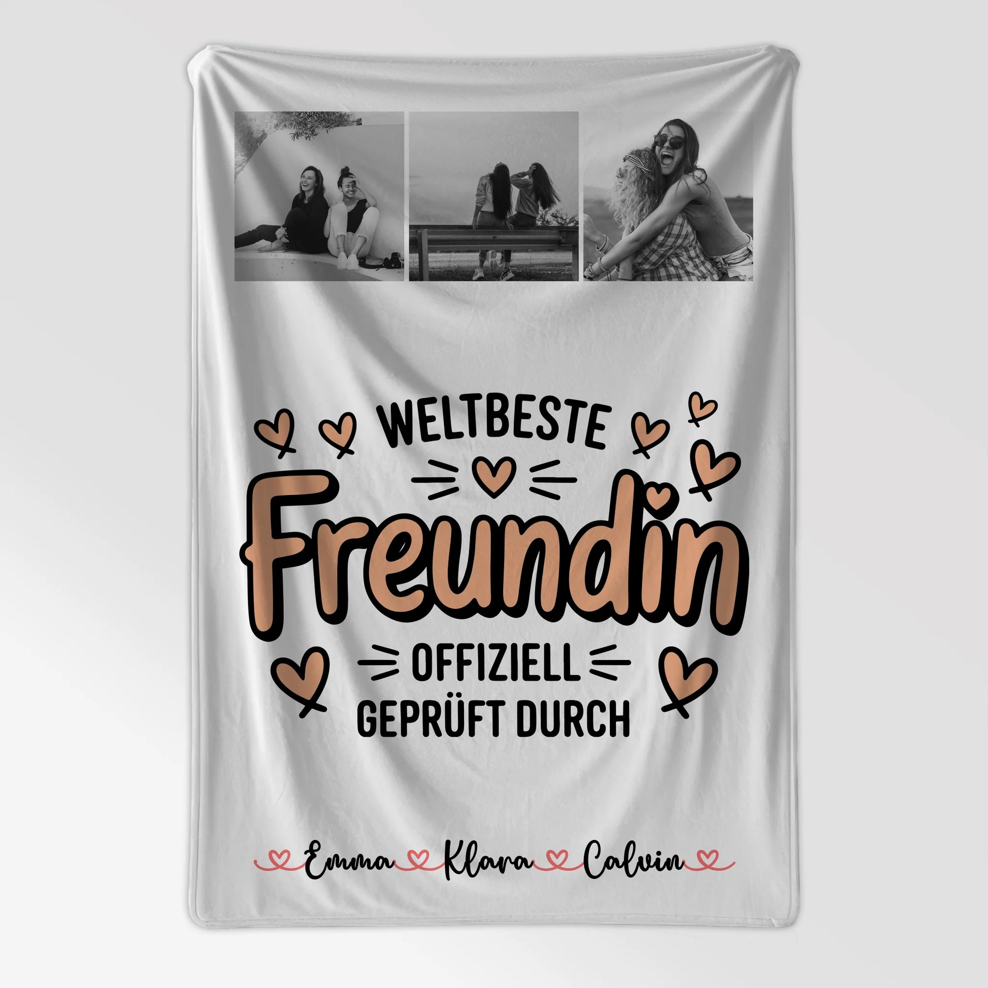 Decke beste Freundin personalisierte Fotocollage für Beste Freundin Weltbeste Freundin Offiziell geprüft durch 7