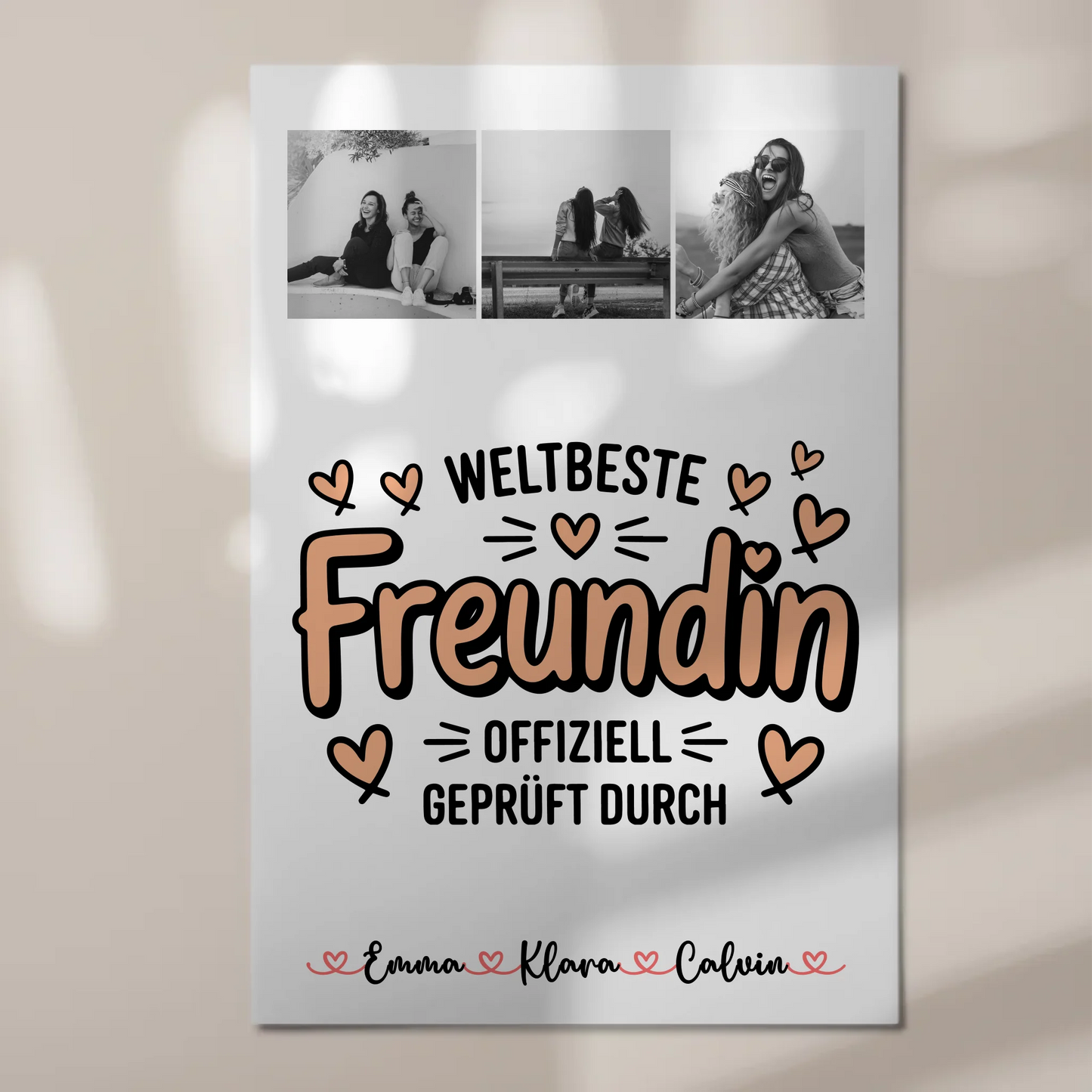 Beste Freundinnen Fotoboard Fotocollage für Beste Freundin Weltbeste Freundin Offiziell Geprüft Durch