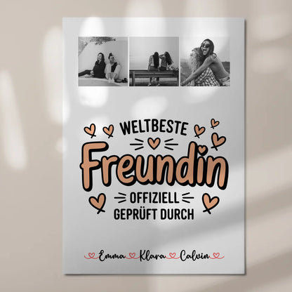 Beste Freundinnen Fotoboard Fotocollage für Beste Freundin Weltbeste Freundin Offiziell Geprüft Durch