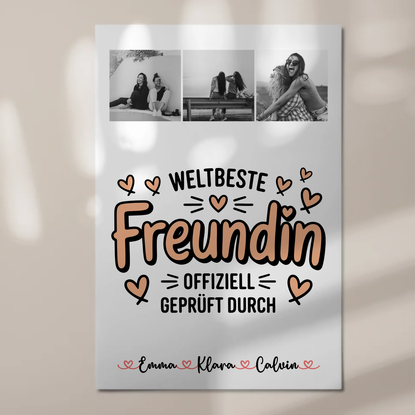 Beste Freundinnen Fotoboard Fotocollage für Beste Freundin Weltbeste Freundin Offiziell Geprüft Durch