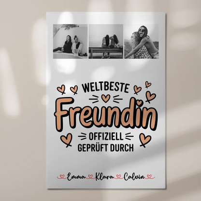 Beste Freundinnen Fotoboard Fotocollage für Beste Freundin Weltbeste Freundin Offiziell Geprüft Durch