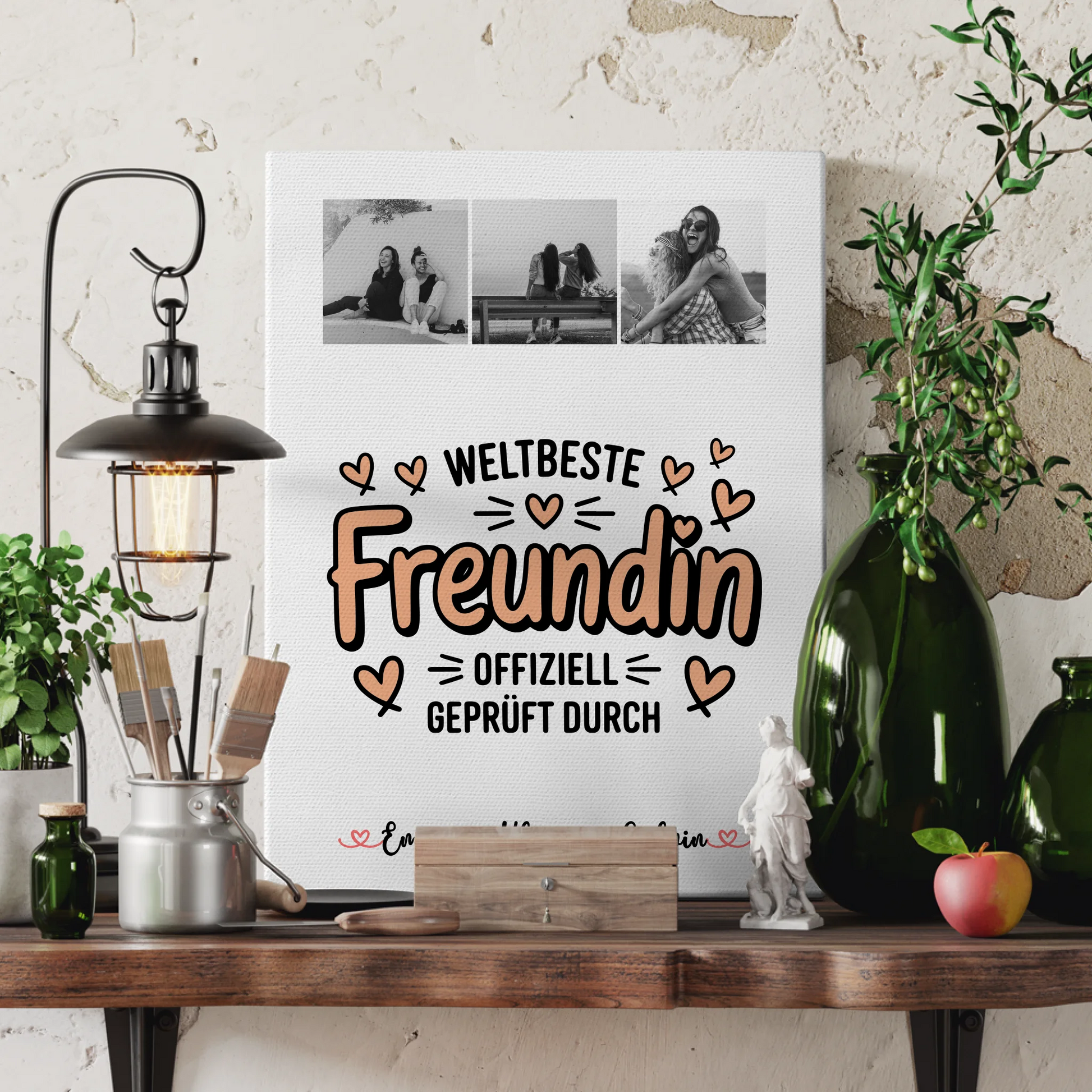 Fotogeschenk beste Freundin Fotocollage für Beste Freundin Weltbeste Freundin Offiziell Geprüft Durch 3