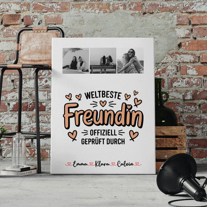 Fotogeschenk beste Freundin Fotocollage für Beste Freundin Weltbeste Freundin Offiziell Geprüft Durch 4