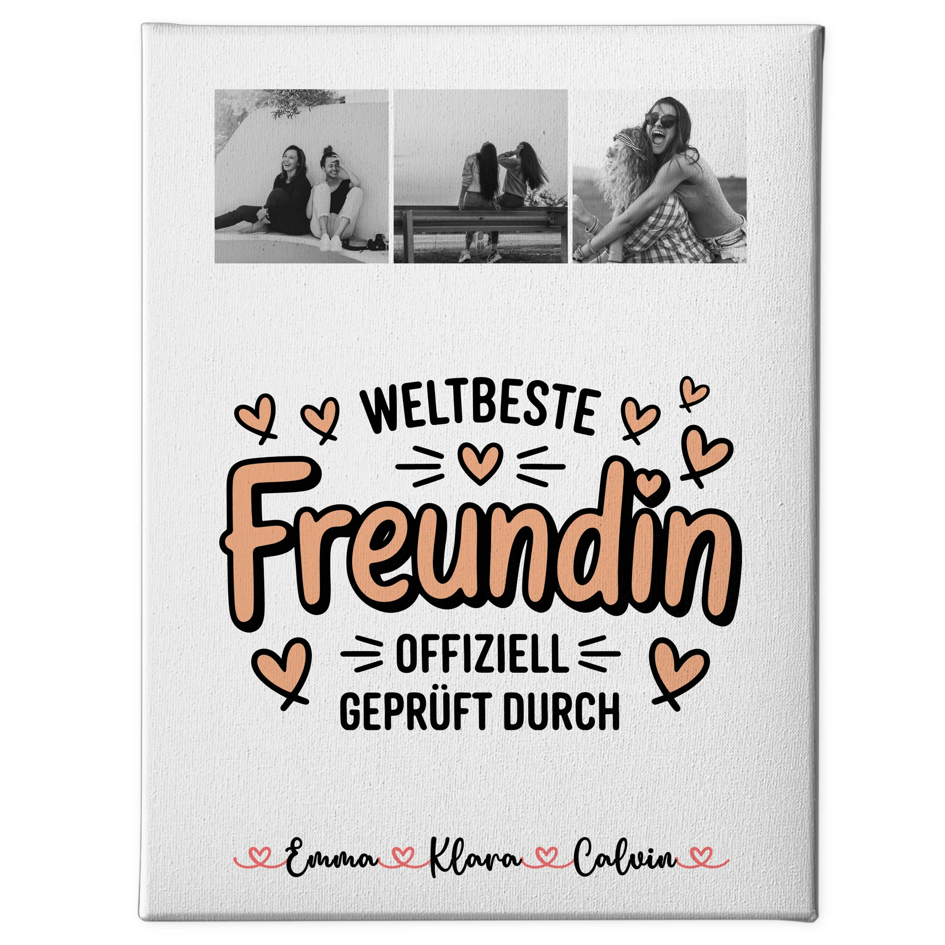 Fotogeschenk beste Freundin Fotocollage für Beste Freundin Weltbeste Freundin Offiziell Geprüft Durch 1