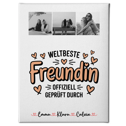 Fotogeschenk beste Freundin Fotocollage für Beste Freundin Weltbeste Freundin Offiziell Geprüft Durch 1
