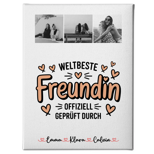 Fotogeschenk beste Freundin Fotocollage für Beste Freundin Weltbeste Freundin Offiziell Geprüft Durch 1