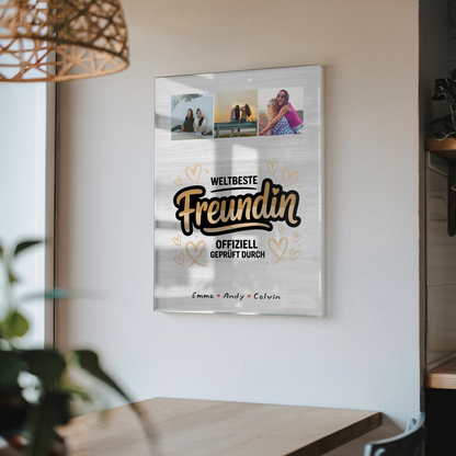 Freundinnen Bild Personalisiert Acrylglas Bild Beste Freundin Fotocollage Weltbeste Freundin Offiziell Geprüft Durch 4