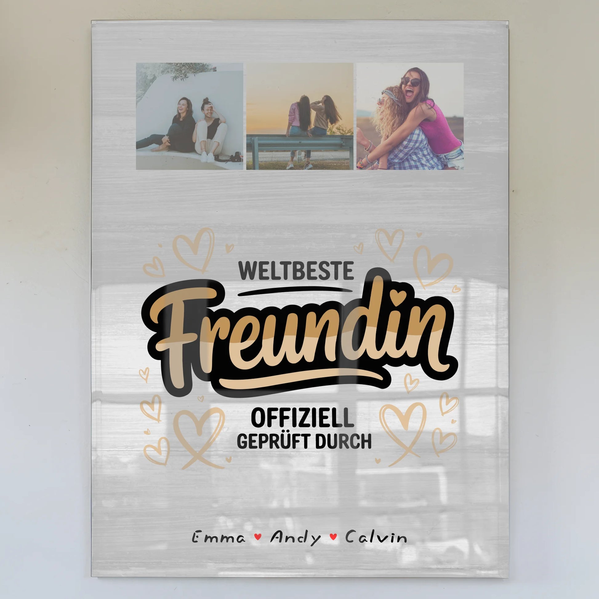 Freundinnen Bild Personalisiert Acrylglas Bild Beste Freundin Fotocollage Weltbeste Freundin Offiziell Geprüft Durch 1