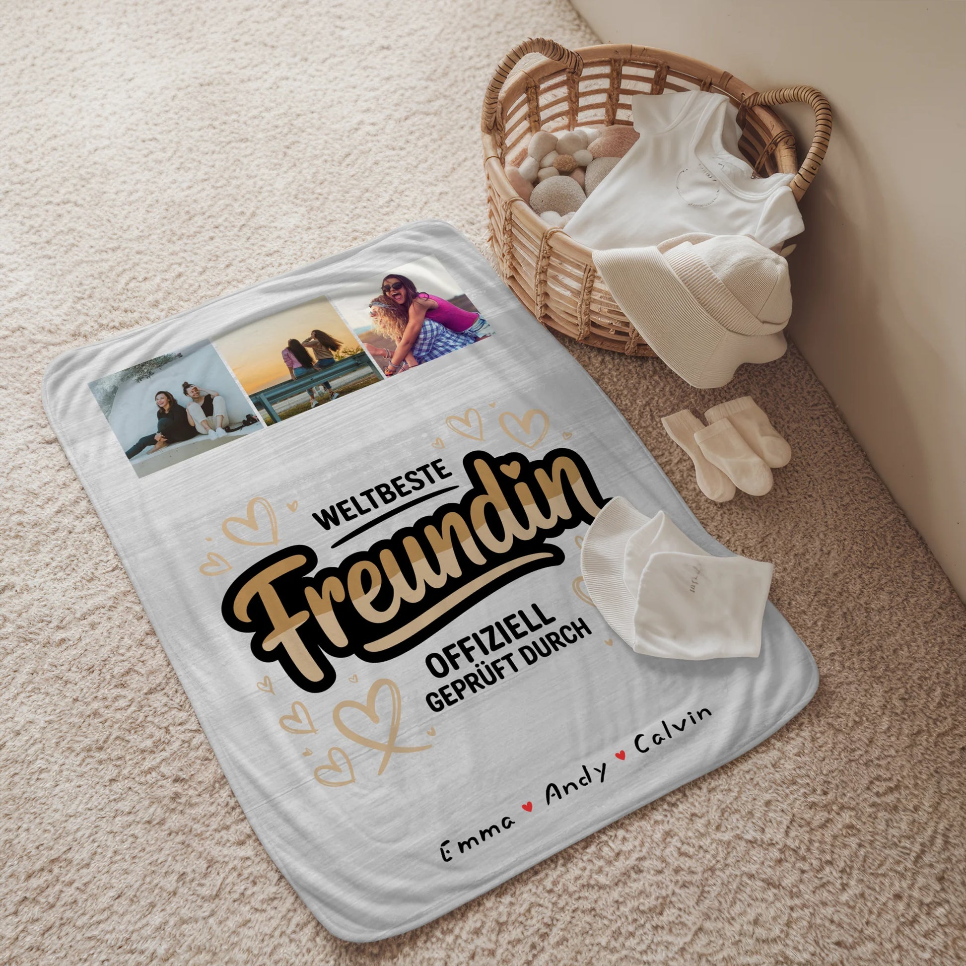 Personalisierte Decke Freundin Beste Freundin Fotocollage Weltbeste Freundin Offiziell Geprüft Durch 2