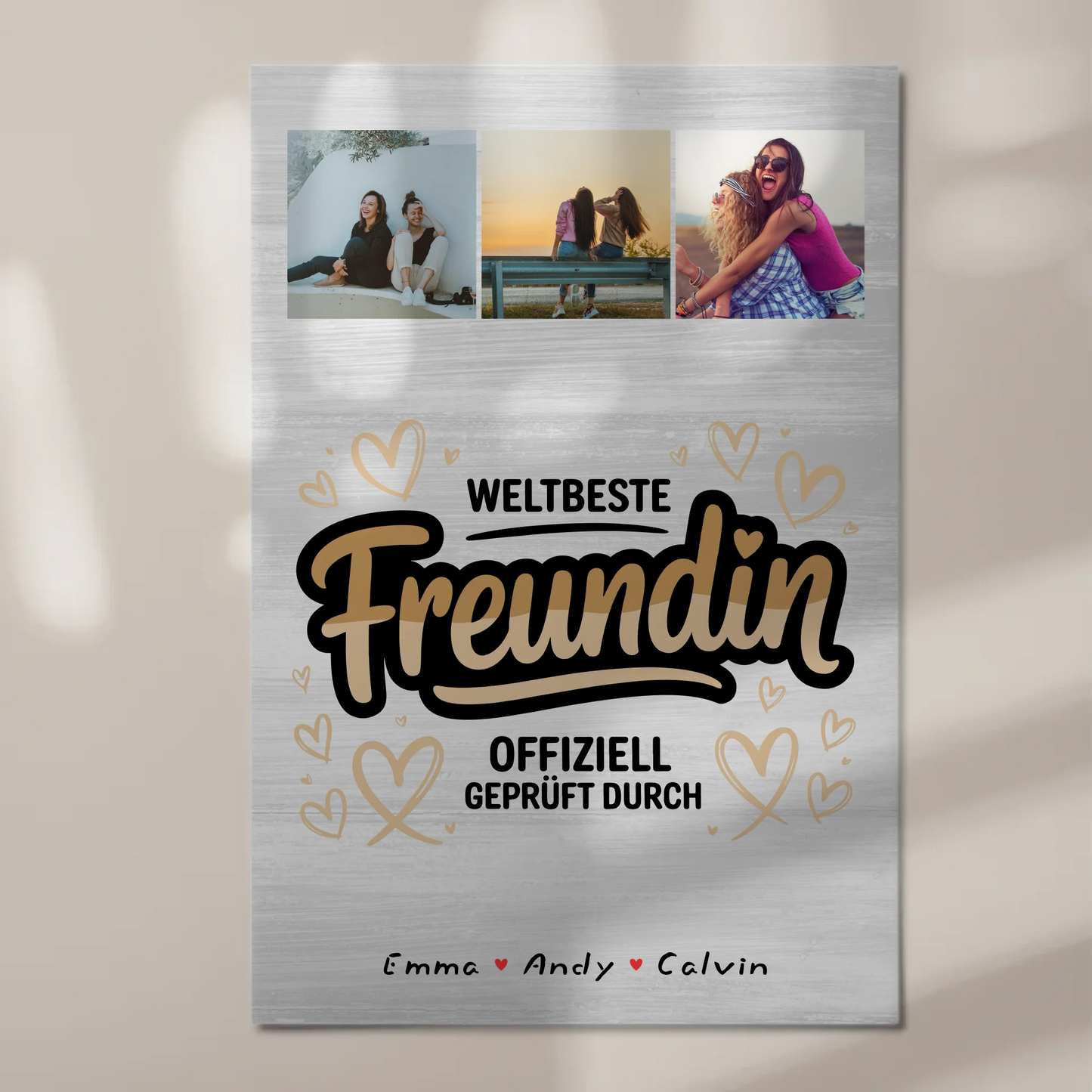 Fotoboard beste Freundin Beste Freundin Fotocollage Weltbeste Freundin Offiziell Geprüft Durch Geschenk