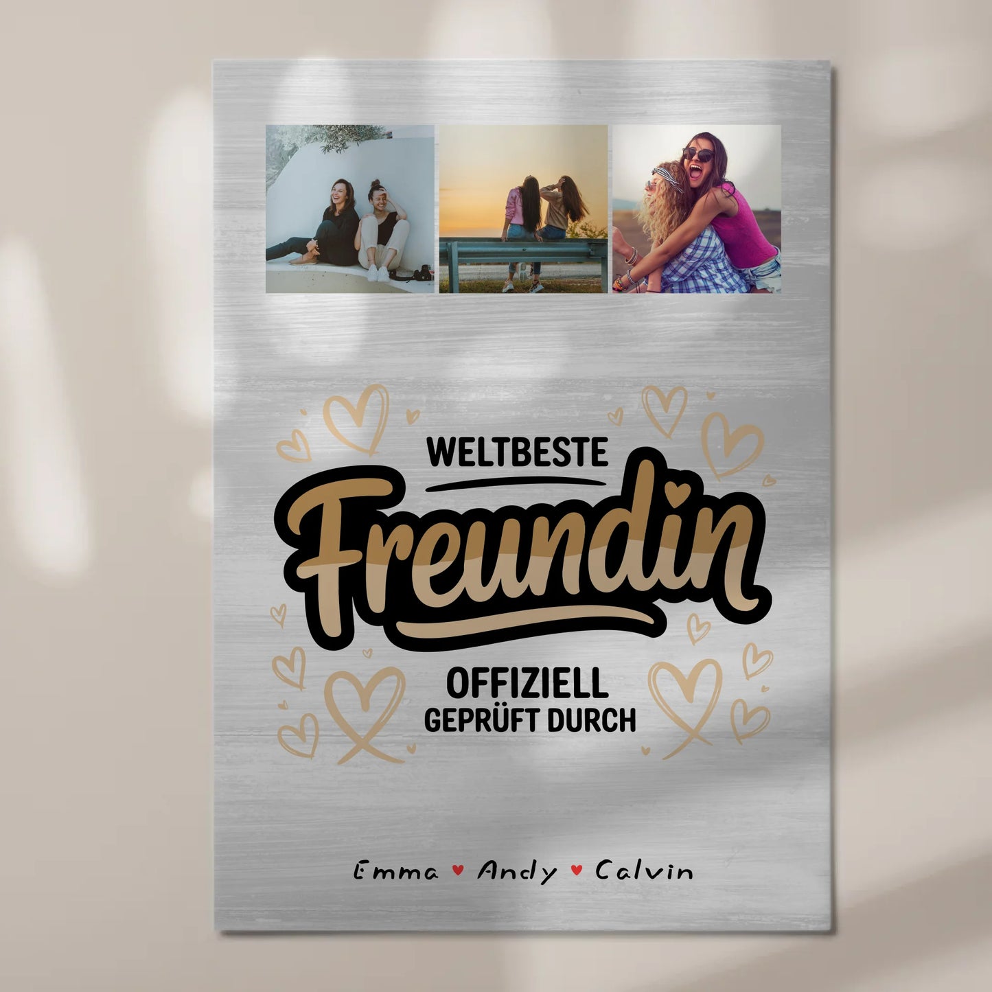 Fotoboard beste Freundin Beste Freundin Fotocollage Weltbeste Freundin Offiziell Geprüft Durch Geschenk